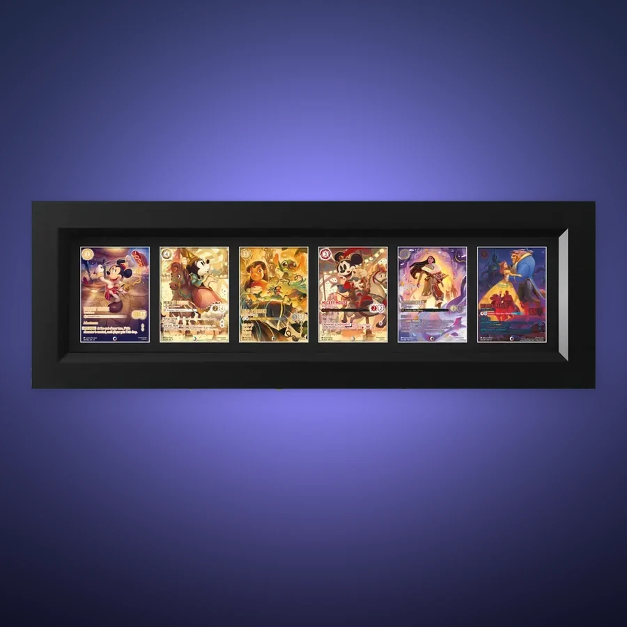 One-Touch Display Frame – 6 Cards – handmade black hardwood frame with mounts cut for magnetic one-touch card holders